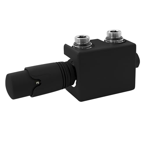 LuxeBath Ventil-Armaturen Set Multiblock Schwarz Universal Eck- und Durchgangsform inkl. Thermostatkopf für Badheizkörper Mittelanschluss, Anschlussgarnitur Anschlußarmatur Hahnblock Heizkörperventil LuxeBath Ventil-Armaturen Set Multiblock Schwarz Universal Eck- und Durchgangsform inkl. Thermostatkopf für Badheizkörper Mittelanschluss, Anschlussgarnitur Anschlußarmatur Hahnblock Heizkörperventil von LuxeBath