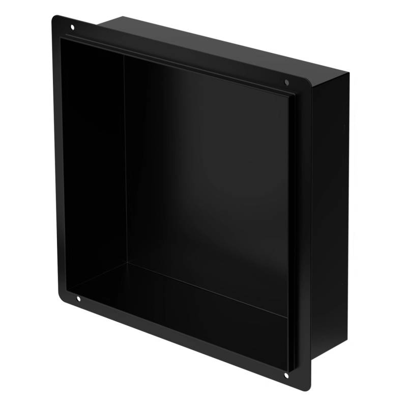 LuxeBath Wandnische aus Edelstahl 30x30x10 cm Schwarz Duschnische Einbauregal von LuxeBath