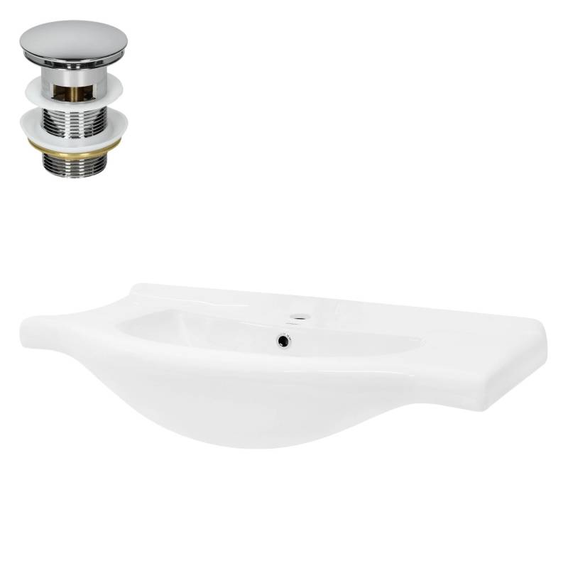 LuxeBath Waschbecken Keramik Weiß 86x21,5x51,5 cm inkl Ablaufgarnitur LuxeBath Waschbecken Keramik Weiß 86x21,5x51,5 cm inkl Ablaufgarnitur von LuxeBath