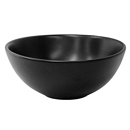 LuxeBath Waschbecken Keramik rund Ø 280 x 150 mm, Schwarz, Aufsatzwaschbecken für Badezimmer/Gäste-WC, Aufsatzbecken im modernen Design, Waschtisch Waschschale Waschplatz Handwaschbecken Waschschüssel von LuxeBath