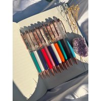 Kristall Manifestation Stift | Affirmationen Amethyst Rosenquarz Karneol Citrin Fluorit Kunzit Und Klarquarz von LuxeCrystalsShop