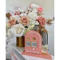 Der Gewölbte Acryl-Moderne Qr-Review Und Das Ig-Zeichen Freistehendes Code-Acryl-Business-Zeichen Stil 3 von LuxeDecorByLisa1