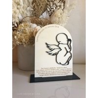 Die Gedenkplakette - Gewölbtes Sperrholz Freistehendes Totgeburten Fehlgeburt Baby Kind Schild von LuxeDecorByLisa1