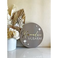 Ramadan + Eid 3D Doppelseitiges Rundes Schild Stil 1 von LuxeDecorByLisa1