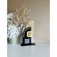 The Half Arch Acryl Modernes Qr Schild Freistehendes Code Instagram Geschäftszeichen von LuxeDecorByLisa1