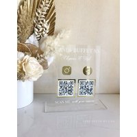Das Rechteck Klare Acryl Elegante Qr-Zeichen Freistehendes Code Instagram Geschäftszeichen von LuxeDecorByLisa1