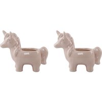 2Er Set Rosa Keramik Einhorn Topf von LuxeDecorCo