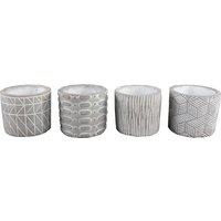 4" Zement Muster Topf 4Er Set von LuxeDecorCo