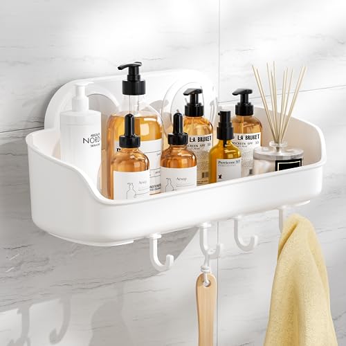 Luxear Duschablage mit Saugnäpfen Ablage Dusche Max.10KG belastbar Duschkorb ohne Bohren, wasserdicht Duschregal mit Starke Saugnapf Aufbewahrung Badregal für Badezimmer Küche Bad Shampoo von Luxear