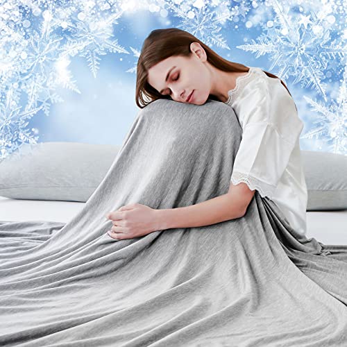 Luxear selbstkühlende Decke, Arc-Chill Q-Max 0,5 Kühldecke, 2 in 1 Doppelseitige Dünne Sommerdecke Baumwolle, kühlende Decke für Menschen Bettüberwurf Babydecke Kuscheldecke, 150 x 200cm Grau von Luxear