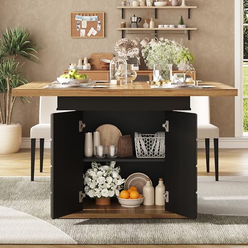 Luxeza Esstisch Teleskoptisch(110-140×80cm), klappbarer Küchentisch für 4-6 Personen, Ausziehbarer Esstisch,platzsparender Küchentisch,für Küche und Wohnzimmer,Tisch mit kariertem Muster von Luxeza