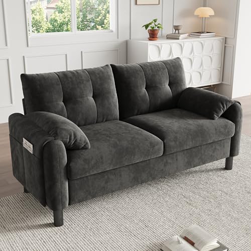 Luxeza Modernes 2-Sitzer Sofa, bequemes Polstersofa aus Chenille Stoff mit dicken Kissen, gemütliche Couch für Wohnzimmer, Schlafzimmer, kleine Wohnung, Polstermöbel im skandinavischen Design (Gray) Luxeza Modernes 2-Sitzer Sofa, bequemes Polstersofa aus Chenille Stoff mit dicken Kissen, gemütliche Couch für Wohnzimmer, Schlafzimmer, kleine Wohnung, Polstermöbel im skandinavischen Design (Gray) von Luxeza
