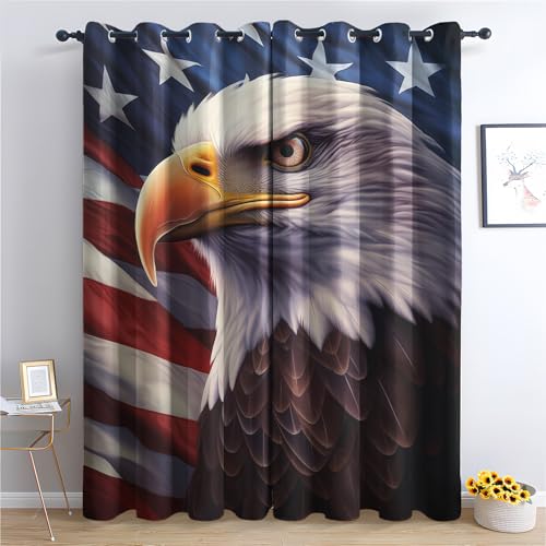 Luxfieo Adler Vorhänge Patriotischer Amerikanische Flagge Adler Vorhang Blickdicht Gardinen 220 cm Lang Verdunklungsvorhänge mit Ösen Thermovorhang für Wohnzimmer Schlafzimmer Fenster Deko 2er Set Luxfieo Adler Vorhänge Patriotischer Amerikanische Flagge Adler Vorhang Blickdicht Gardinen 220 cm Lang Verdunklungsvorhänge mit Ösen Thermovorhang für Wohnzimmer Schlafzimmer Fenster Deko 2er Set von Luxfieo