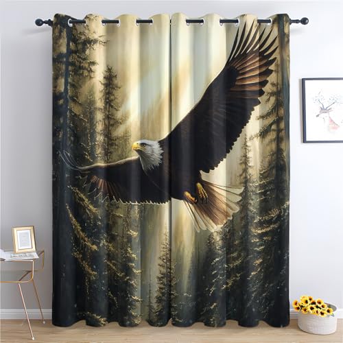 Luxfieo Adler Vorhänge Wald Wildtiere Weißkopfseeadler Vorhang Blickdicht Gardinen Verdunklungsvorhänge mit Ösen Thermovorhang für Wohnzimmer Schlafzimmer Fenster Deko 2er Set H 175 x B 140 cm Luxfieo Adler Vorhänge Wald Wildtiere Weißkopfseeadler Vorhang Blickdicht Gardinen Verdunklungsvorhänge mit Ösen Thermovorhang für Wohnzimmer Schlafzimmer Fenster Deko 2er Set H 175 x B 140 cm von Luxfieo