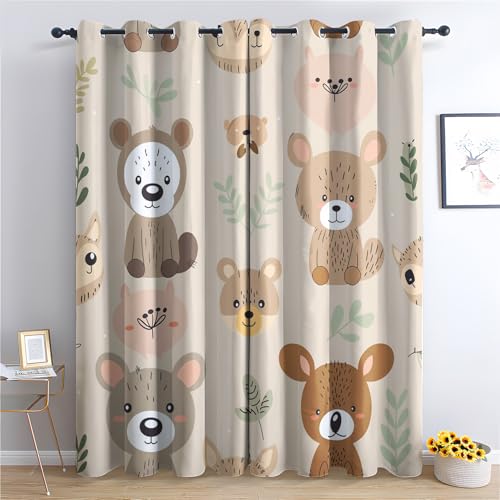 Luxfieo Bär Vorhänge Kinder Cartoon Waldtiere Vorhang Blickdicht Gardinen Verdunklungsvorhänge mit Ösen Thermovorhang für Wohnzimmer Schlafzimmer Kinderzimmer Fenster Deko 2er Set H 160 x B 132 cm Luxfieo Bär Vorhänge Kinder Cartoon Waldtiere Vorhang Blickdicht Gardinen Verdunklungsvorhänge mit Ösen Thermovorhang für Wohnzimmer Schlafzimmer Kinderzimmer Fenster Deko 2er Set H 160 x B 132 cm von Luxfieo