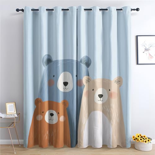 Luxfieo Bär Vorhänge Kinder Süße Cartoon Bären Vorhang Blickdicht Gardinen Verdunklungsvorhänge mit Ösen Thermovorhang für Wohnzimmer Schlafzimmer Kinderzimmer Fenster Deko 2er Set H 175 x B 140 cm T# Luxfieo Bär Vorhänge Kinder Süße Cartoon Bären Vorhang Blickdicht Gardinen Verdunklungsvorhänge mit Ösen Thermovorhang für Wohnzimmer Schlafzimmer Kinderzimmer Fenster Deko 2er Set H 175 x B 140 cm T# von Luxfieo