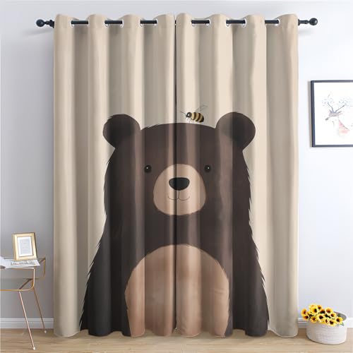 Luxfieo Bär Vorhänge Kinder Süße Cartoon Braunbär Vorhang Blickdicht Gardinen Verdunklungsvorhänge mit Ösen Thermovorhang für Wohnzimmer Schlafzimmer Fenster Deko 2er Set H 166 x B 75 cm T#355 Luxfieo Bär Vorhänge Kinder Süße Cartoon Braunbär Vorhang Blickdicht Gardinen Verdunklungsvorhänge mit Ösen Thermovorhang für Wohnzimmer Schlafzimmer Fenster Deko 2er Set H 166 x B 75 cm T#355 von Luxfieo