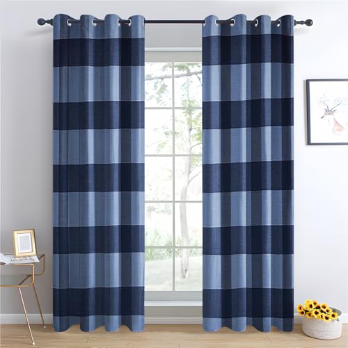 Luxfieo Kariert Vorhänge Blau Gingham Karomuster Vorhang Blickdicht Gardinen Verdunklungsvorhänge mit Ösen Thermovorhang für Wohnzimmer Schlafzimmer Fenster Deko 2er Set H 137 x B 117 cm R#213 Luxfieo Kariert Vorhänge Blau Gingham Karomuster Vorhang Blickdicht Gardinen Verdunklungsvorhänge mit Ösen Thermovorhang für Wohnzimmer Schlafzimmer Fenster Deko 2er Set H 137 x B 117 cm R#213 von Luxfieo