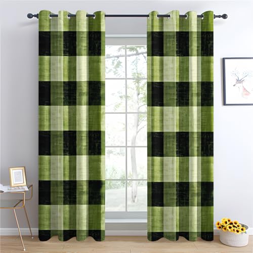 Luxfieo Kariert Vorhänge Grün Schwarz Gingham Karo Vorhang Blickdicht Gardinen 137 cm Hoch Verdunklungsvorhänge mit Ösen Thermovorhang für Wohnzimmer Schlafzimmer Kinderzimmer Fenster Deko 2er Set Luxfieo Kariert Vorhänge Grün Schwarz Gingham Karo Vorhang Blickdicht Gardinen 137 cm Hoch Verdunklungsvorhänge mit Ösen Thermovorhang für Wohnzimmer Schlafzimmer Kinderzimmer Fenster Deko 2er Set von Luxfieo