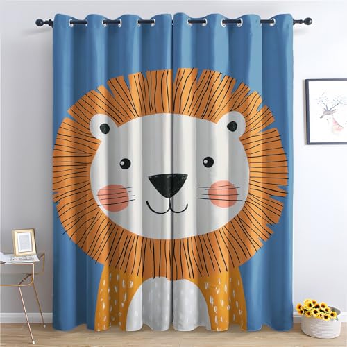 Luxfieo Löwe Vorhänge Kinder Jungen Cartoon Safari Tiere Vorhang Blickdicht Gardinen 137 cm Hoch Verdunklungsvorhänge mit Ösen Thermovorhang für Wohnzimmer Schlafzimmer Fenster Deko 2er Set T#302 Luxfieo Löwe Vorhänge Kinder Jungen Cartoon Safari Tiere Vorhang Blickdicht Gardinen 137 cm Hoch Verdunklungsvorhänge mit Ösen Thermovorhang für Wohnzimmer Schlafzimmer Fenster Deko 2er Set T#302 von Luxfieo