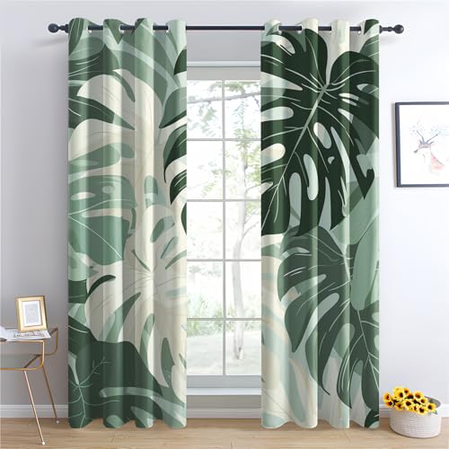 Luxfieo Monstera Vorhänge Grün Tropische Blätter Dschungel Vorhang Blickdicht Gardinen Verdunklungsvorhänge mit Ösen Thermovorhang für Wohnzimmer Schlafzimmer Fenster Deko 2er Set H 260 x B 140 cm U#3 Luxfieo Monstera Vorhänge Grün Tropische Blätter Dschungel Vorhang Blickdicht Gardinen Verdunklungsvorhänge mit Ösen Thermovorhang für Wohnzimmer Schlafzimmer Fenster Deko 2er Set H 260 x B 140 cm U#3 von Luxfieo