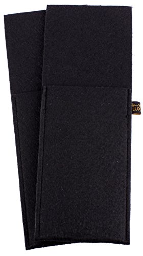2er Set Bestecktaschen aus Filz in schwarz (und weitere Farben wählbar), Edel und elegant, waschbar von Luxflair