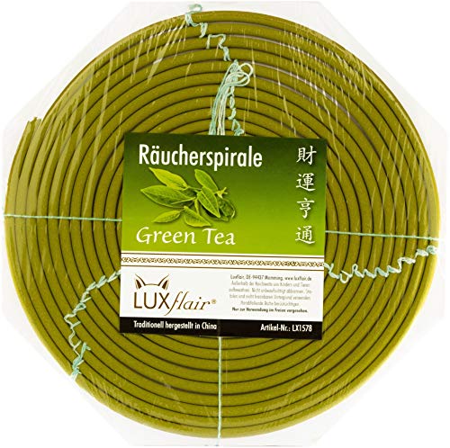 Luxflair 24 Std/1 Tag Räucherspirale mit wohligem Grüner Tee Duft für Draußen, Ø220mm, Alternative zum Räucherstäbchen, Kerze, Gartenfackel, ideal zum Wohlfühlen Luxflair 24 Std/1 Tag Räucherspirale mit wohligem Grüner Tee Duft für Draußen, Ø220mm, Alternative zum Räucherstäbchen, Kerze, Gartenfackel, ideal zum Wohlfühlen von Luxflair