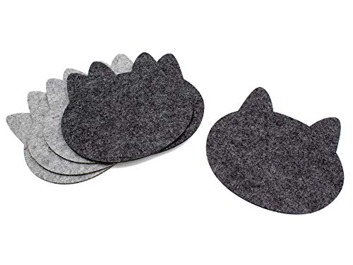 Luxflair Topfuntersetzer 6er Set für den Tisch, hitzebeständig, Graumeliert und dunkelgrau, aus Polyester-Filz im modernen Design in der Katzenform Luxflair Topfuntersetzer 6er Set für den Tisch, hitzebeständig, Graumeliert und dunkelgrau, aus Polyester-Filz im modernen Design in der Katzenform von Luxflair