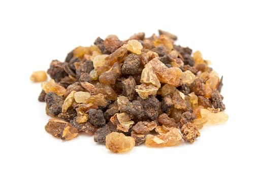 Premium Myrrhe zum Räuchern und Verbrennen auf Räucherkohle, reines Harz grob gemahlen, original Luxflair® Räucherwerk in der 50g Packung von Luxflair