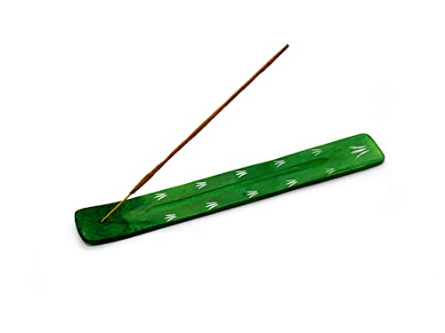 Räucherstäbchenhalter in grün aus Rosenholz zum Abbrennen von Räucherstäbchen, Räucherstäbchen Halter Zubehör handgefertigt Länge ca. 26cm, Breite ca. 3,6cm von Luxflair