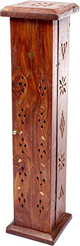 Luxflair Räucherturm aus Sheesham-Holz mit Messingornamenten handgefertigter Räucherstäbchen und Räucherkegelhalter 31 cm Luxflair Räucherturm aus Sheesham-Holz mit Messingornamenten handgefertigter Räucherstäbchen und Räucherkegelhalter 31 cm von Luxflair