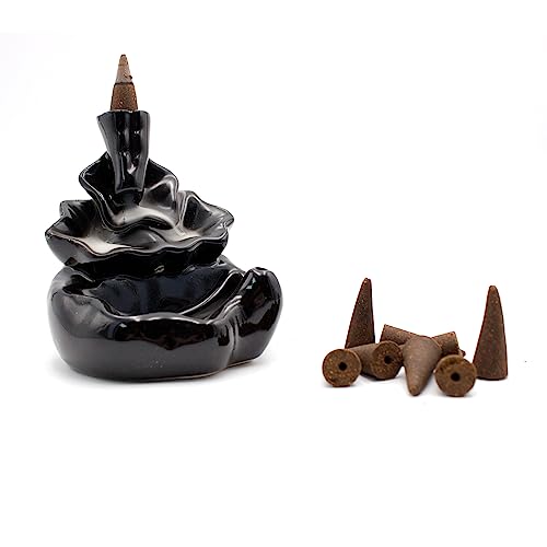 Rückfluss/Backflow Räucherkegelhalter inkl. 10 Backflow Räucherkegel. Keramik Räucherkerzenhalter mit Wasserfall Effekt, Räuchergefäß Rückfluss/Backflow Räucherkegelhalter inkl. 10 Backflow Räucherkegel. Keramik Räucherkerzenhalter mit Wasserfall Effekt, Räuchergefäß von Luxflair