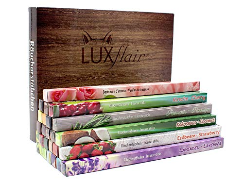 Räucherstäbchen Set XXL - 26 Düfte u.a. mit Rose, Sandelholz, Vanille, Citronella, Nag Champa. Indischer Mix von Luxflair