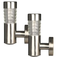 LUXFORM Außen-Wandleuchte "Solar-Außenwandleuchte - Tacoma - 2 Stück - LED" LED-Modul 2 Stk. Aus Edelstahl & Glas gefertigt von Luxform