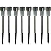 LUXFORM Gartenleuchte "Siena - Solar-Gartenlampe - 8 Stück - Silber", Leuchtmittel LED-Modul  LED fest integriert, Für den Außenbereich geeignet (IP44) von Luxform