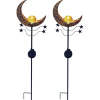 LUXFORM Gartenleuchte "Solar-Erdspieß-Gartenlampe - Mandala - 2 Stück" LED-Modul 2 Stk. Dekoratives Gartenornament von Luxform