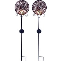 LUXFORM Gartenleuchte "Solar-Erdspieß-Gartenlampe - Mandala - 2 Stück" LED-Modul 2 Stk. Dekoratives Gartenornament von Luxform