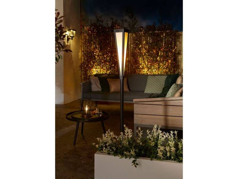 Luxform Gartenfackel Luxform Wehmouth Solar Gartenfackel mit Flammeneffekt, LED fest integriert, Warmweiß von Luxform