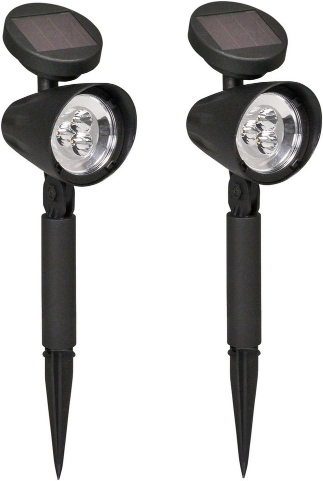 Luxform Gartenstrahler Solar-Gartenleuchten - Lazise - 2 Stück - Schwarz, LED fest integriert, Ganzjährig Solar Luxform Gartenstrahler Solar-Gartenleuchten - Lazise - 2 Stück - Schwarz, LED fest integriert, Ganzjährig Solar von Luxform