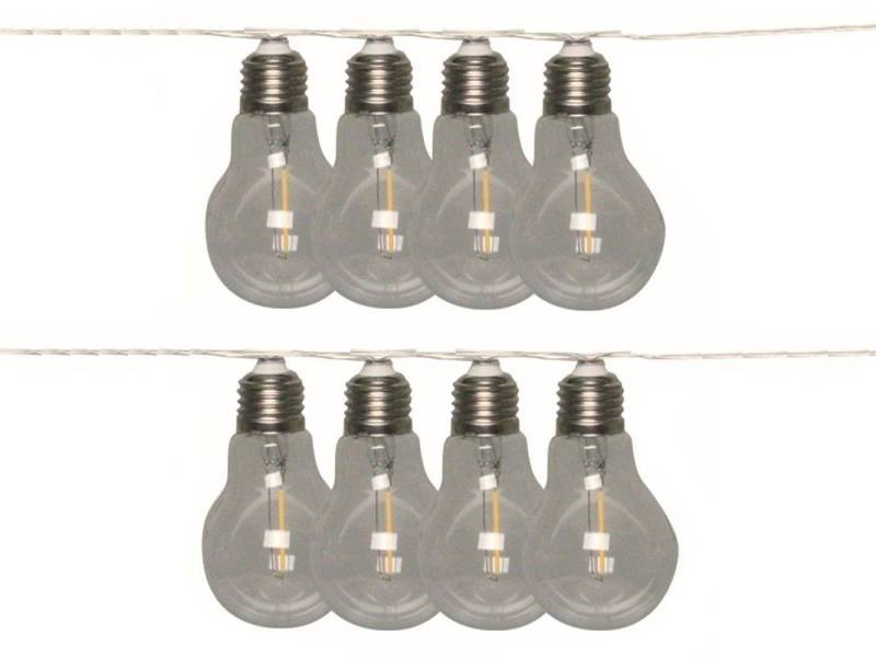 Luxform LED-Lichterkette Solar LED Lichterkette Marbella 8 Glas Leuchten 3,8m, 8 Leuchten, 3,2m Länge von Luxform