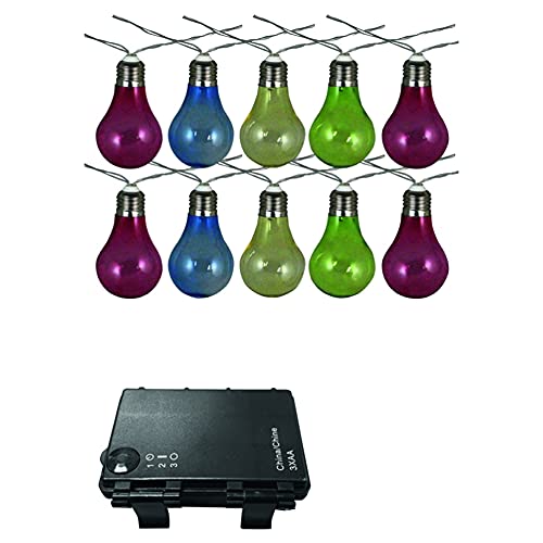 Luxform Beleuchtung Batterie Stringlights - 10 farbige Glühbirnen von Luxform