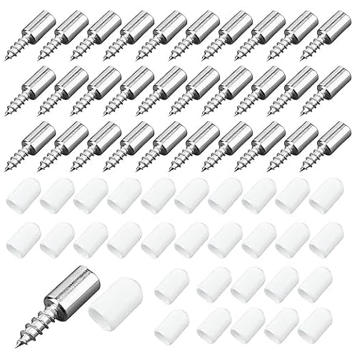 30 Stück Küchenschrank Regal Unterstützung Pins selbstschneidende Schrauben mit Anti-Rutsch-Hülsen selbstschneidende Schrauben ein Stück Regal Pins Küchenschrank Metall Regal (weiß) von Luxiremi
