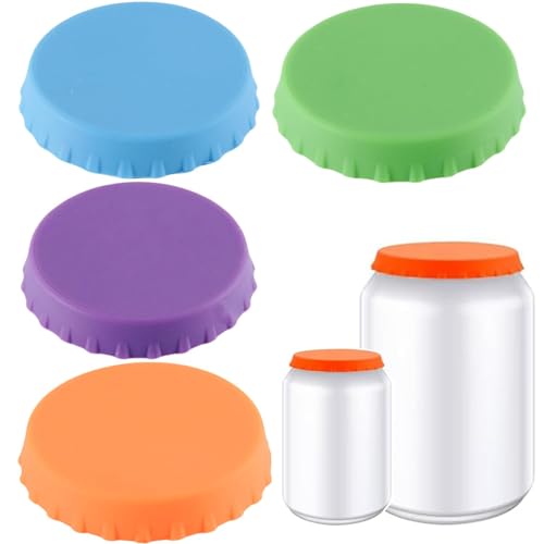 4 Stück Silikon Getränke Dosen Deckel, Soda Saver Caps leckbesten & staubfesten Dosen Abdeckungen, für Outdoor-Partys, Camping und Reisen (Multi-Farbe) von Luxiremi