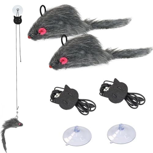 Luxiremi 2 Pack hängende Tür Bouncing Maus Katze Spielzeug, interaktive Mäuse, Tür hängen, verstellbare interaktive Katze Mäuse Spielzeug für Indoor Luxiremi 2 Pack hängende Tür Bouncing Maus Katze Spielzeug, interaktive Mäuse, Tür hängen, verstellbare interaktive Katze Mäuse Spielzeug für Indoor von Luxiremi