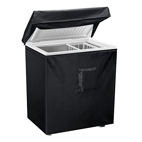 Luxiv Schwarze Gefrierschrank-Abdeckung, wasserdicht, 40 x 25 x 35 cm, Reißverschlusstasche, Gurt von Luxiv