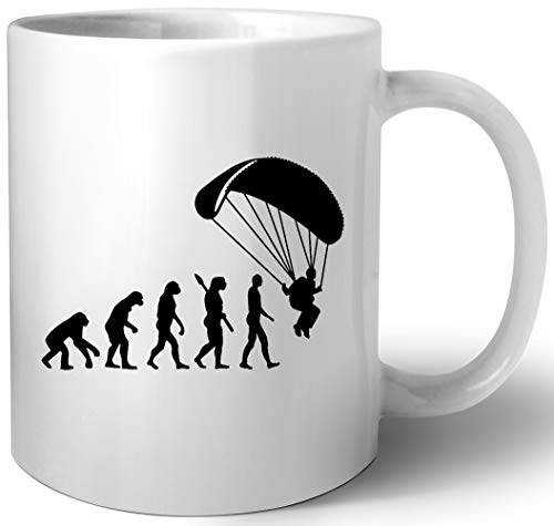 Evolution Fallschirmspringen Fallschirm Springen Keramik Tassen Mug von Luxogo