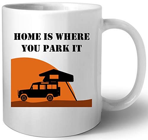 Home Is - Defender 110 - Roof Tent Keramik Tassen Mug von Luxogo