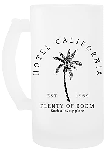 Hotel California Est. 1969 Glas Bier Becher Beer Mug von Luxogo