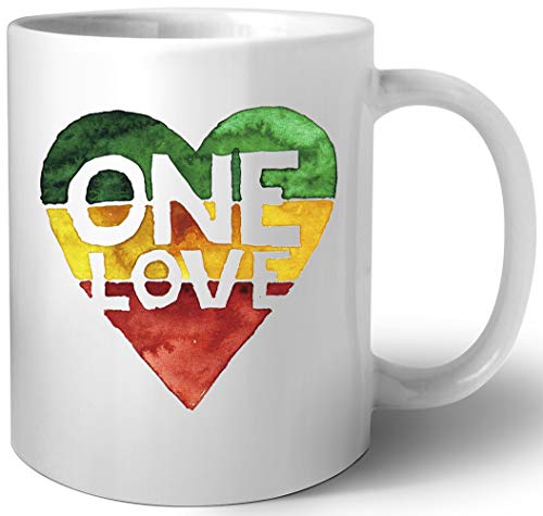 One Love Music Rasta Reggae Heart Peace Roots Keramik Tassen Mug von Luxogo