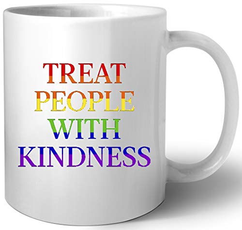 Treat People With Kindness - Pride Keramik Tassen Mug von Luxogo